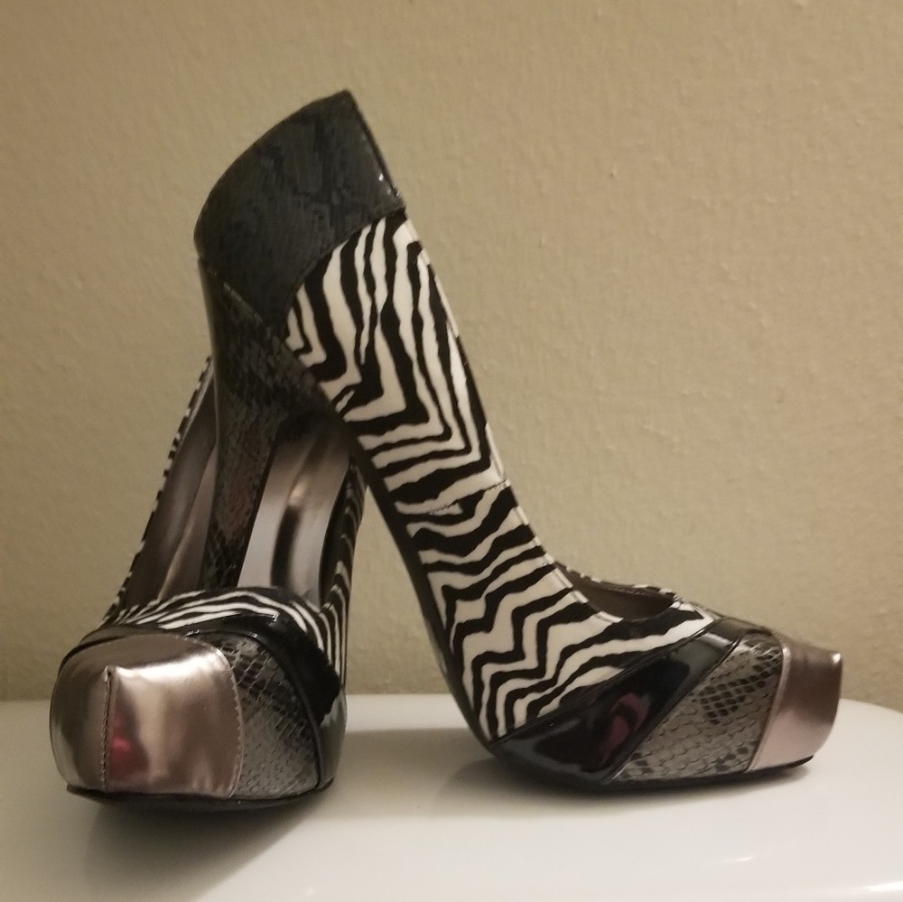 Charlotte Russe Zebra Print Suede Pumps
